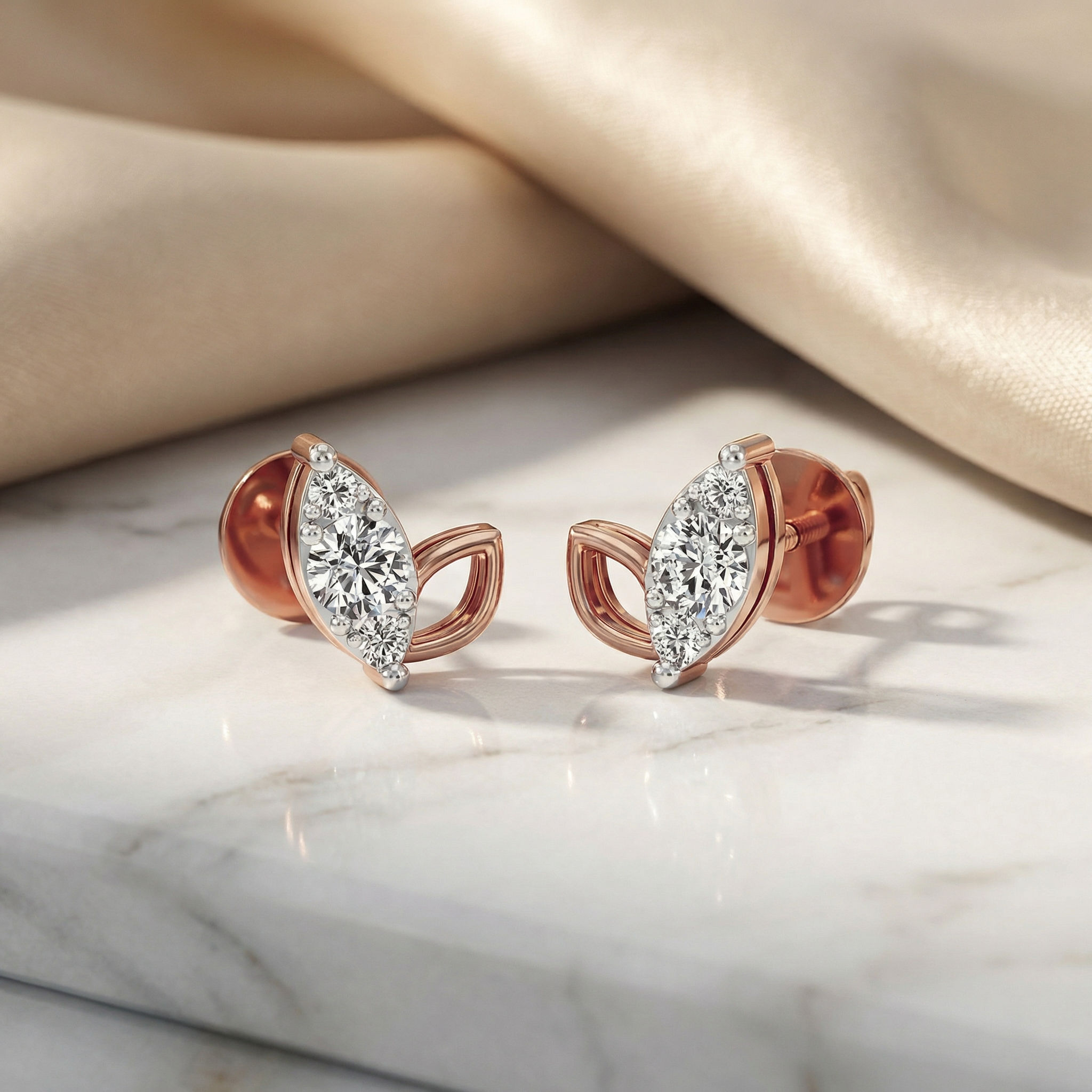 Petalcurve Diamond Studs 2