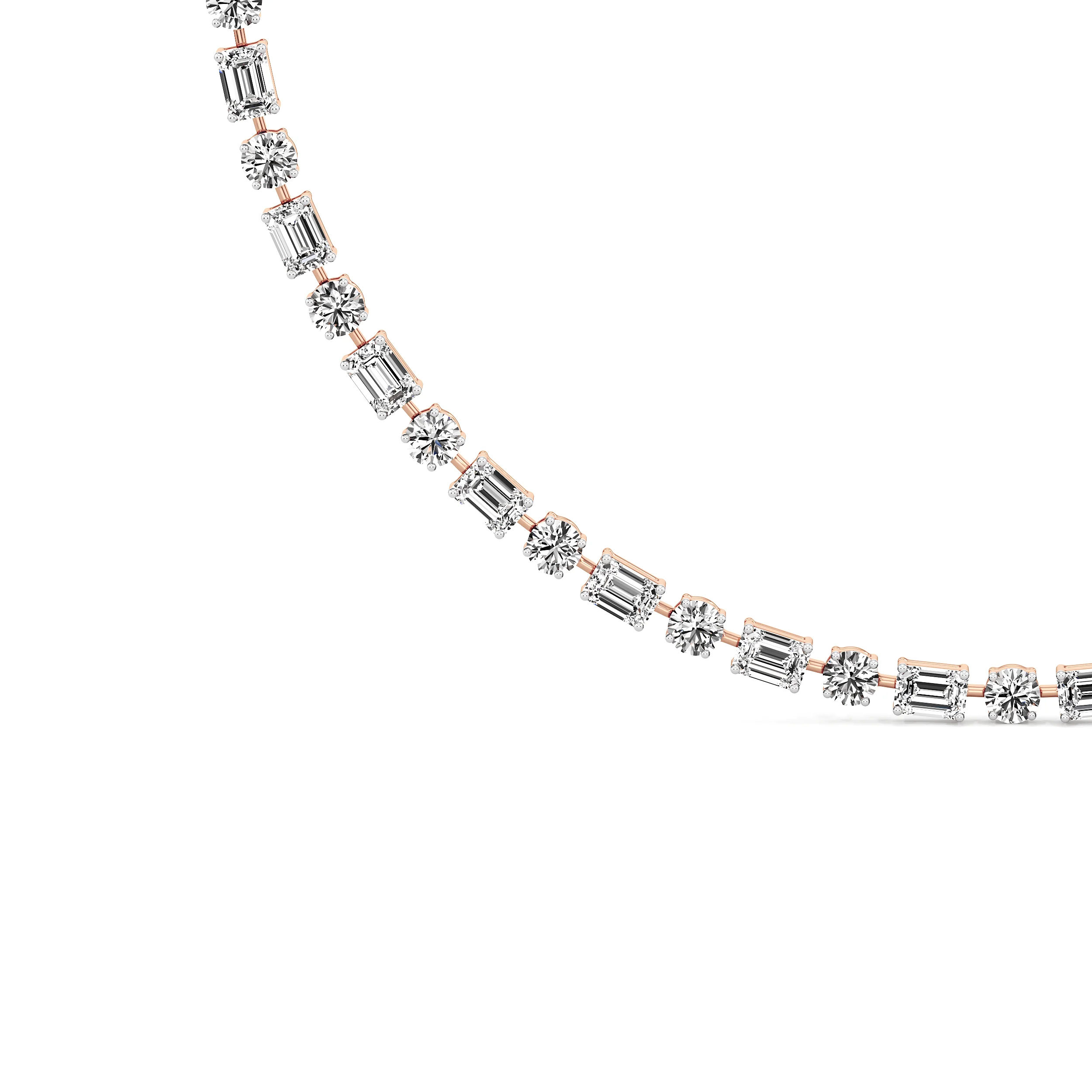 Prismatic Blocks Tennis Necklace 9