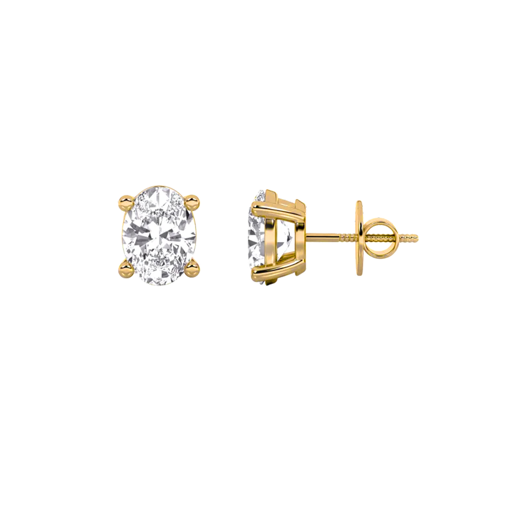 Soleia Oval Solitaire Earrings 3
