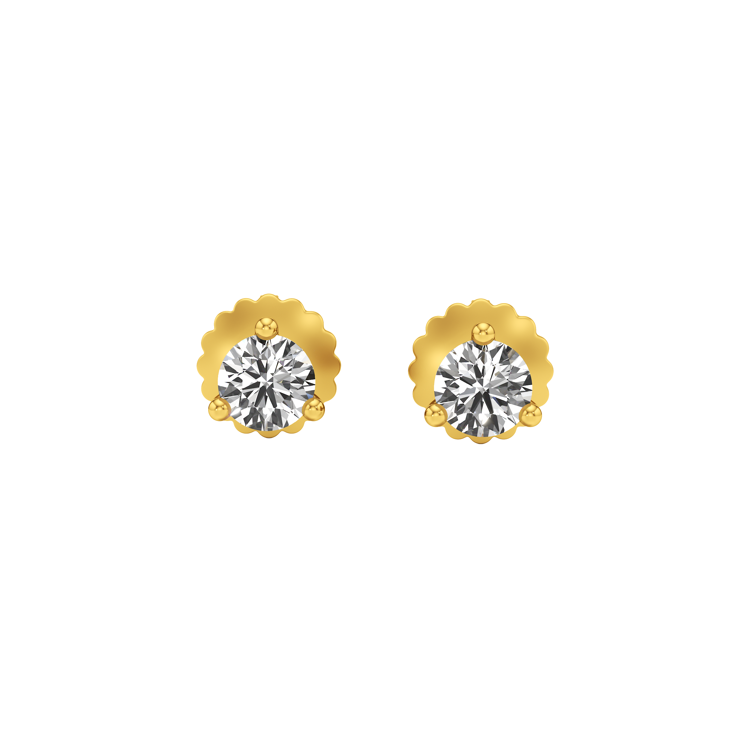 Three-Prong Solitaire Stud Earrings 1