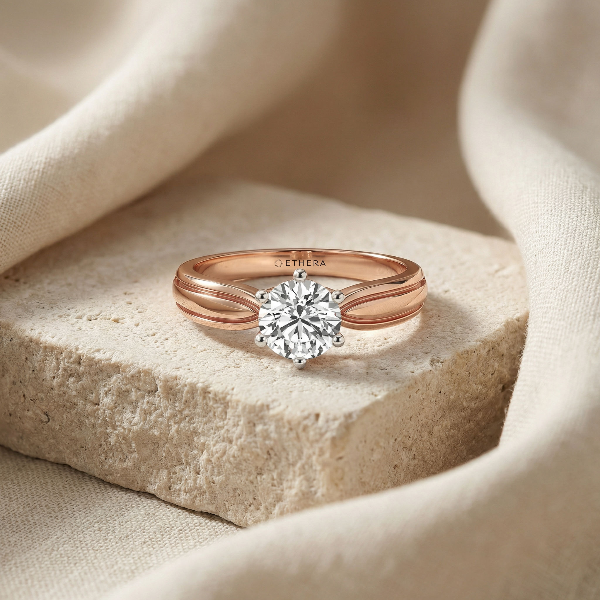 Sculpt Crest Solitaire Ring 2