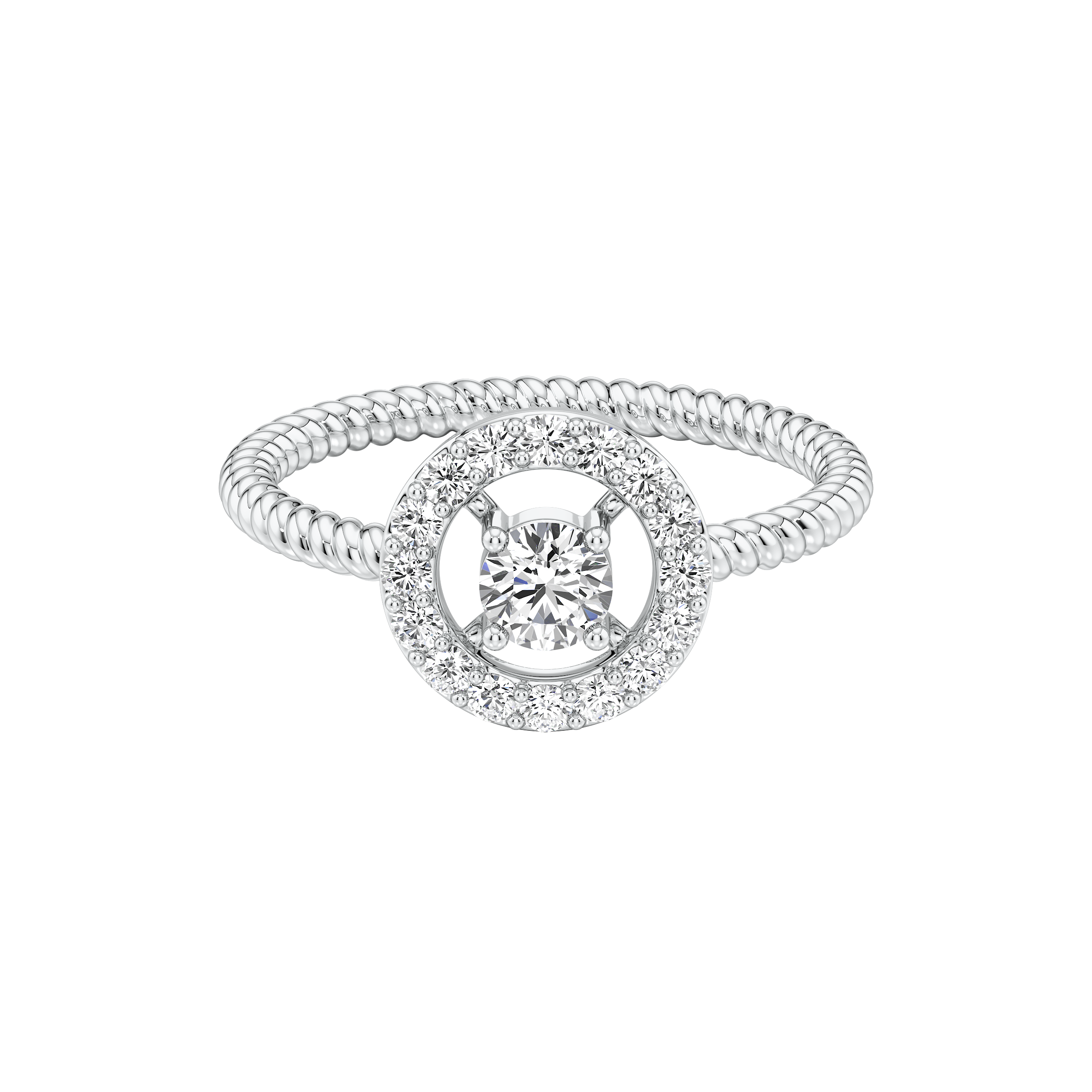Orbit Halo Diamond Ring 9